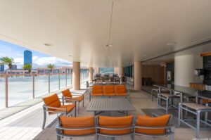 Outdoor BBQ and grilling area at the Waikiki Landmark condos in Honolulu